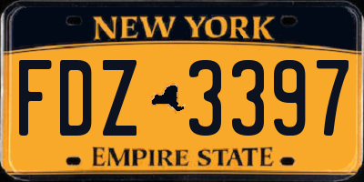 NY license plate FDZ3397