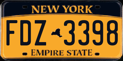 NY license plate FDZ3398