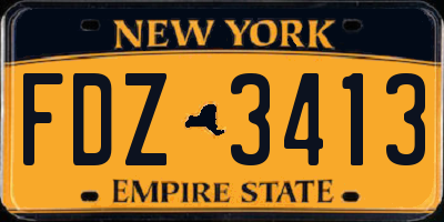 NY license plate FDZ3413