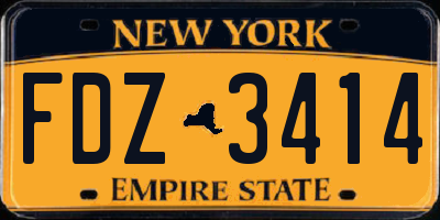 NY license plate FDZ3414