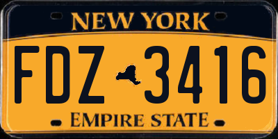 NY license plate FDZ3416