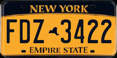 NY license plate FDZ3422