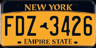 NY license plate FDZ3426