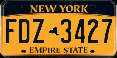 NY license plate FDZ3427