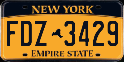 NY license plate FDZ3429