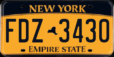 NY license plate FDZ3430