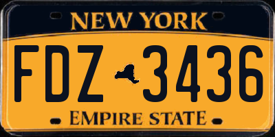 NY license plate FDZ3436