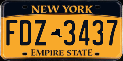 NY license plate FDZ3437