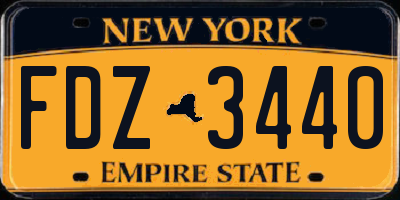 NY license plate FDZ3440