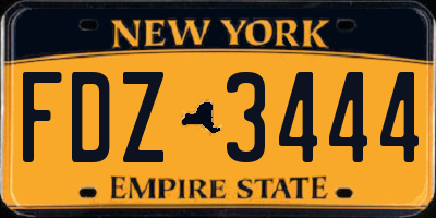 NY license plate FDZ3444