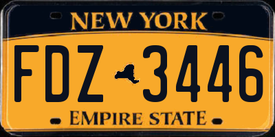 NY license plate FDZ3446