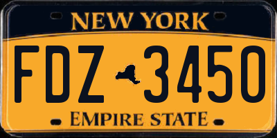 NY license plate FDZ3450