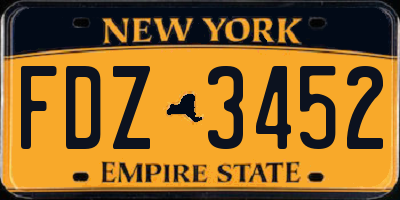NY license plate FDZ3452