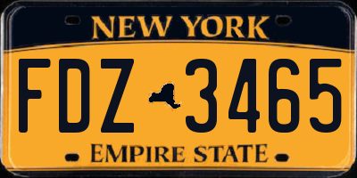 NY license plate FDZ3465