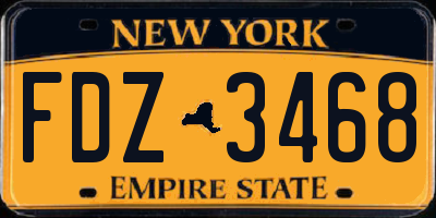 NY license plate FDZ3468