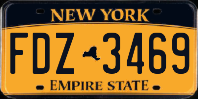 NY license plate FDZ3469