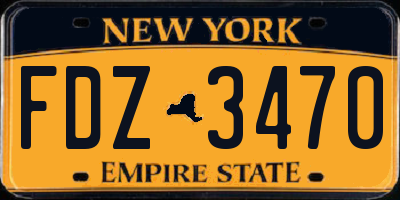 NY license plate FDZ3470