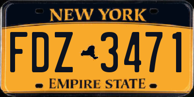 NY license plate FDZ3471