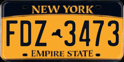 NY license plate FDZ3473