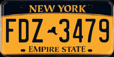 NY license plate FDZ3479