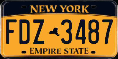 NY license plate FDZ3487