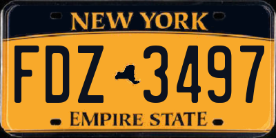 NY license plate FDZ3497
