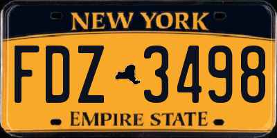 NY license plate FDZ3498