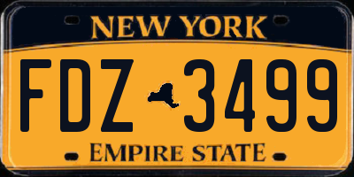 NY license plate FDZ3499