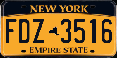 NY license plate FDZ3516