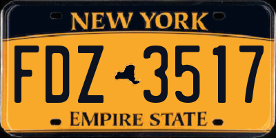 NY license plate FDZ3517