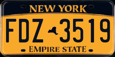 NY license plate FDZ3519