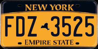 NY license plate FDZ3525