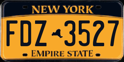 NY license plate FDZ3527