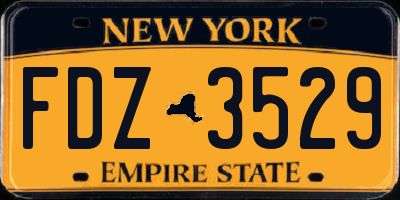 NY license plate FDZ3529