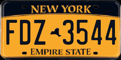 NY license plate FDZ3544