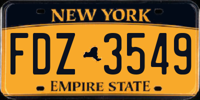 NY license plate FDZ3549