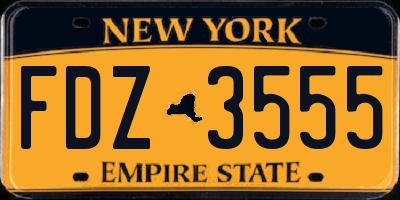 NY license plate FDZ3555