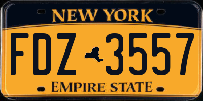 NY license plate FDZ3557