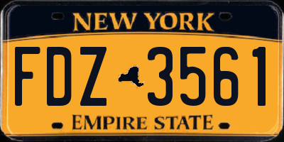 NY license plate FDZ3561