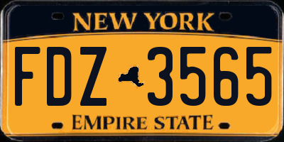 NY license plate FDZ3565