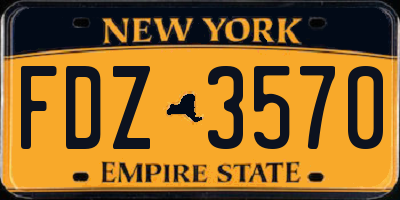 NY license plate FDZ3570
