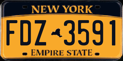 NY license plate FDZ3591