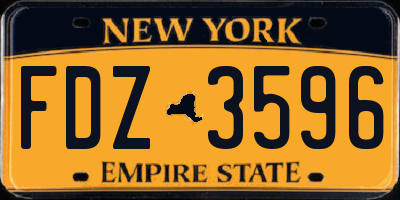 NY license plate FDZ3596