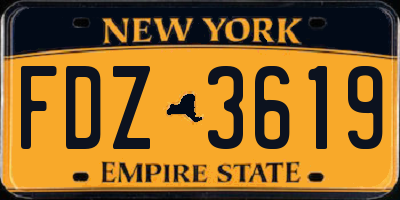 NY license plate FDZ3619