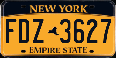 NY license plate FDZ3627