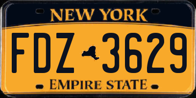 NY license plate FDZ3629