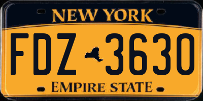 NY license plate FDZ3630