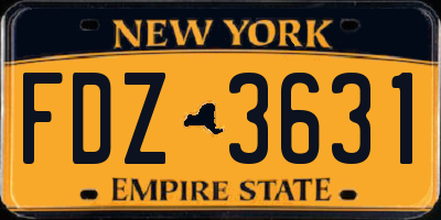 NY license plate FDZ3631