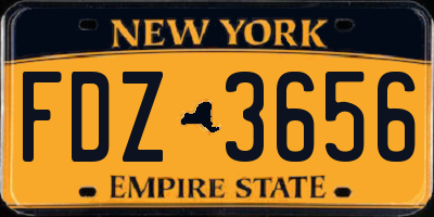 NY license plate FDZ3656