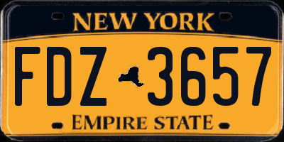 NY license plate FDZ3657